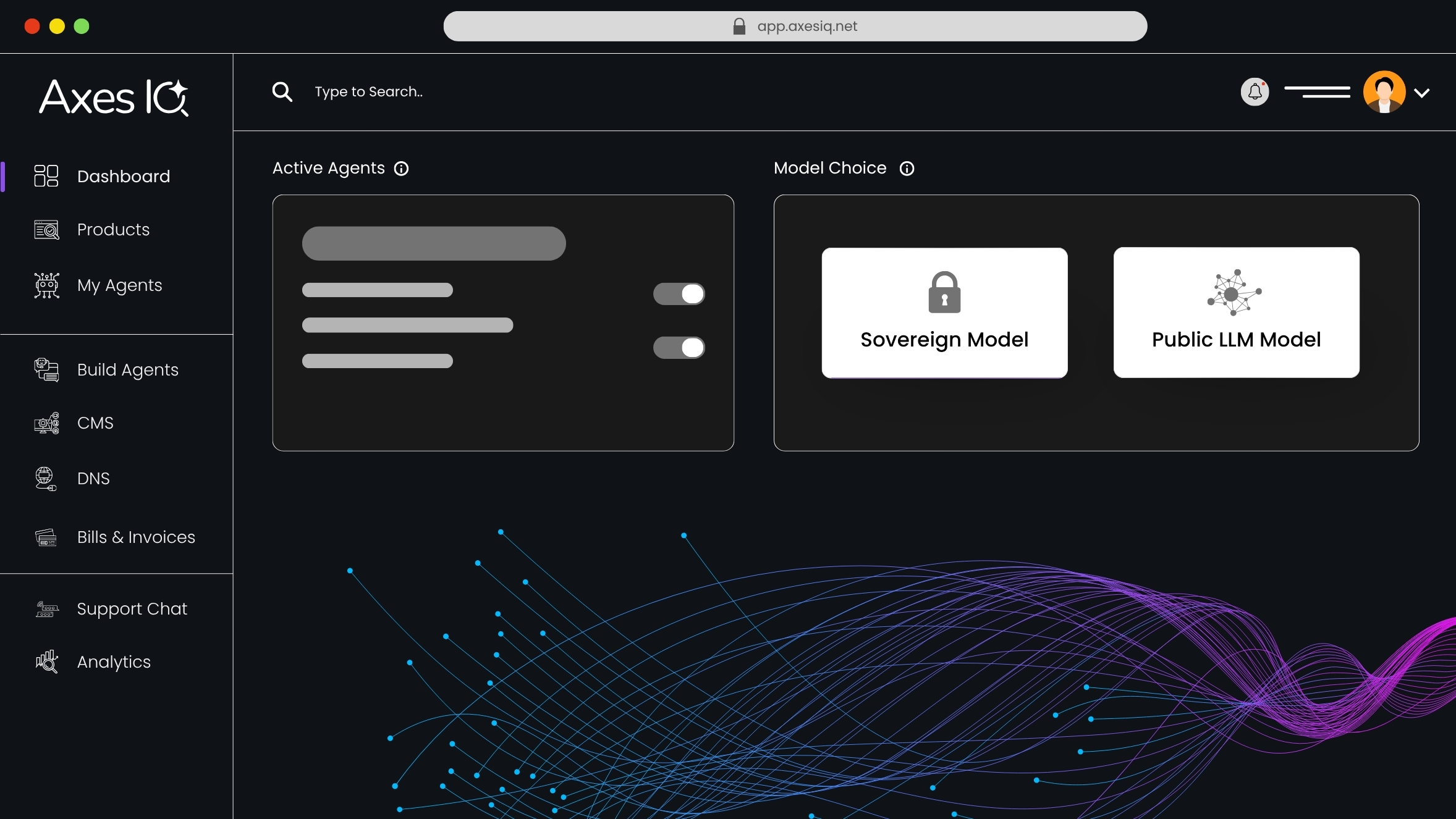 Axes IQ platform dashboard